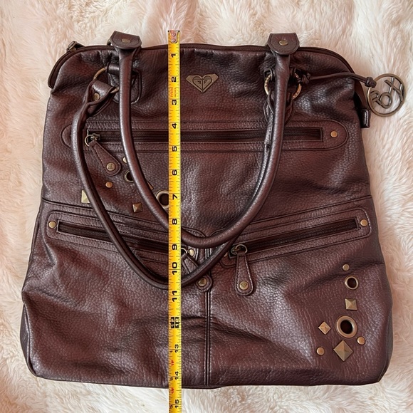 Roxy Large Tote Never Full Purse Bag Unique Vegan Leather - Picture 7 of 9